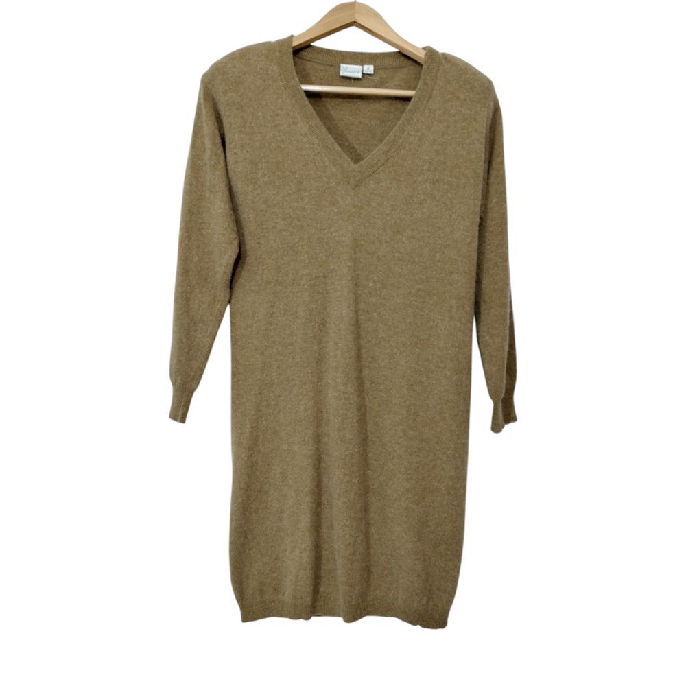 Hennes by H&M Women's M Wool Blend V-Neck Pullover Sweater Dress Old‎ Money